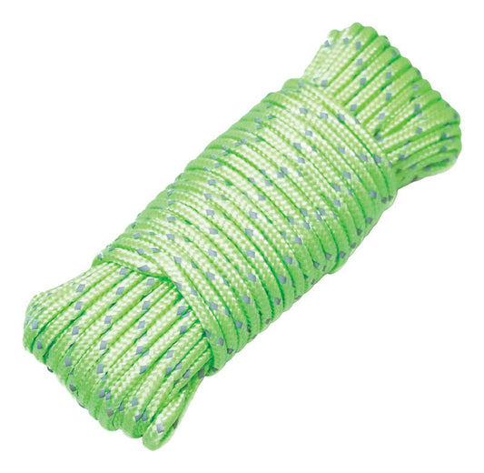 YakGear  3/16 in. Dia. x 30 ft. L Neon Green  Braided  Nylon  Rope