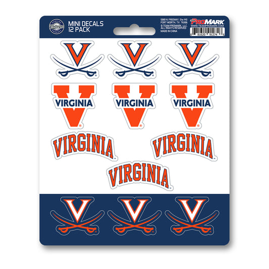 University of Virginia 12 Count Mini Decal Sticker Pack
