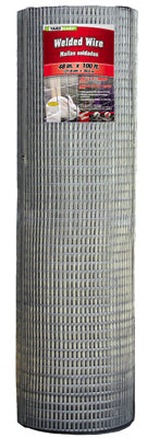 Galvanized Welded Wire Fence, 1 x 1/2-In. Mesh, 16-Ga., 48-In. x 100-Ft.
