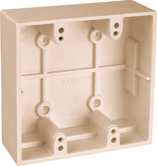 Carlon 23-13/16 cu in Square Plastic 2 gang Surface Mount Box Ivory