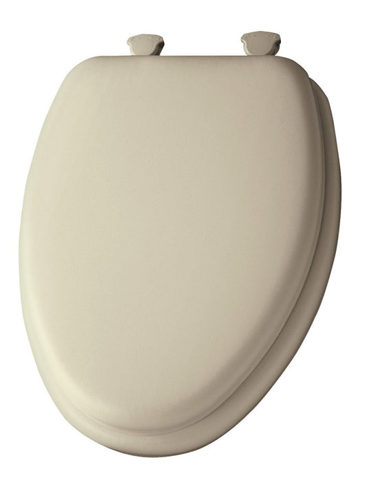 Mayfair Vinyl Gloss Bone Elongated Closed Front Cushioned Toilet Seat 18.94 L x 14.13 W x 3.44 H in.