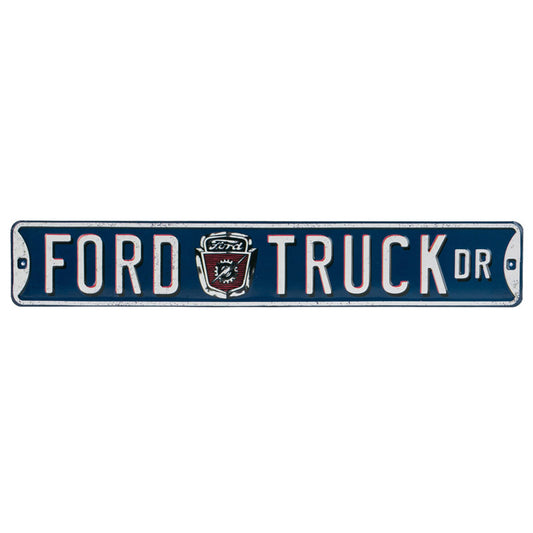 Open Road Brands  Ford  3.375 in. H x 0.125 in. W x 20 in. L Blue/White  Metal  Tin Sign