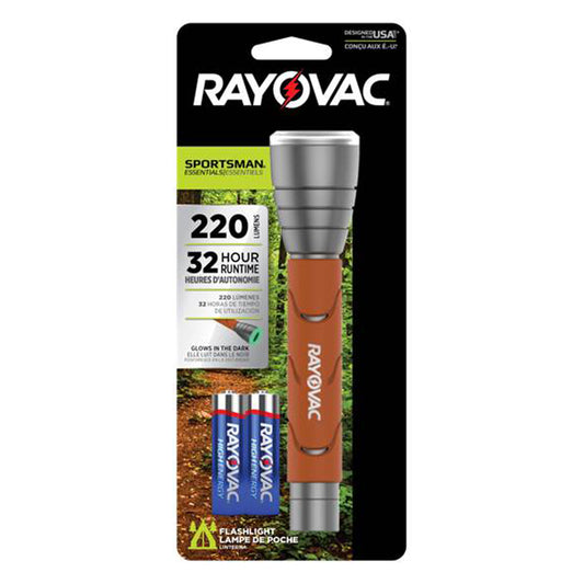 Rayovac  Sportsman Essentials  220 lumens Orange  LED  Flashlight  AA Battery