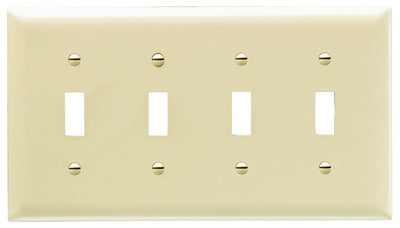 Trademaster Nylon Switch Wall Plate, 4-Toggle, Ivory