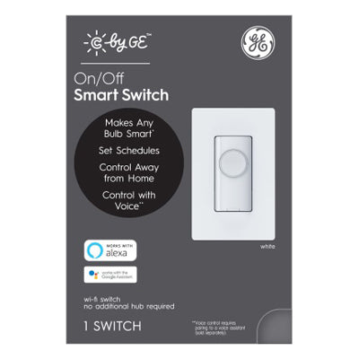 C by GE Single Pole or 3-way Smart Switch White 1 pk