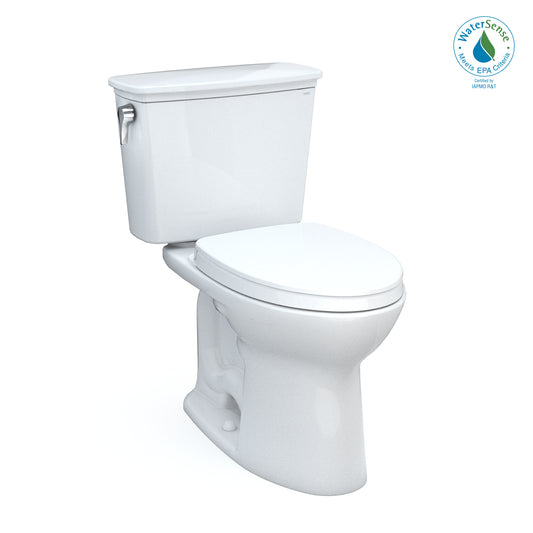 TOTO® Drake® Transitional Two-Piece Elongated 1.28 GPF Universal Height TORNADO FLUSH® Toilet with CEFIONTECT® and SoftClose® Seat, WASHLET®+ Ready, Cotton White - MS776124CEFG#01