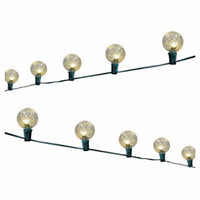 Faceted Oversized LED C-Bulb Light String, Cool White, Green Wire, 20-Ct.