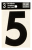 Hy-Ko 3 in. Black Vinyl Number 5 Self-Adhesive 1 pc. (Pack of 10)
