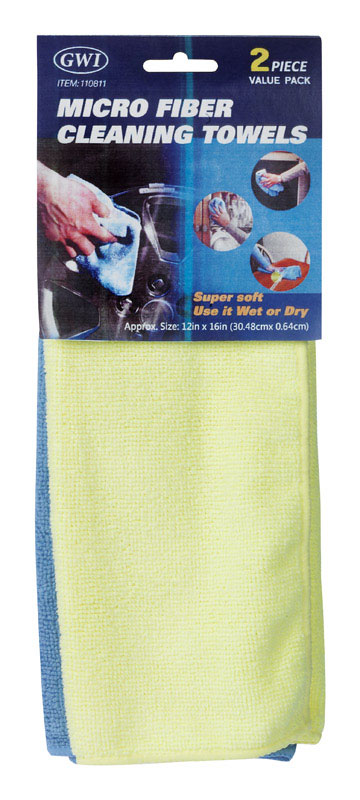 GWI Microfiber Cleaning Cloth 12 in. W x 16 in. L 2 pk (Pack of 12)