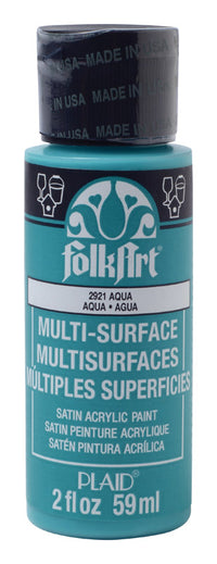 Plaid FolkArt Satin Aqua Hobby Paint 2 oz. (Pack of 3)