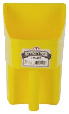 Feed Scoop, Enclosed, Yellow Plastic, 3-Qts.