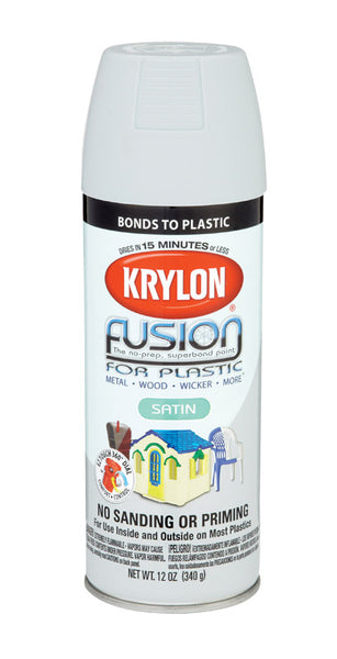 Pintura en aerosol Fusion de Krylon, color gris satinado, peltre, 12 oz (caja de 6)