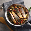 Tri-Ply Clad 12 in Stainless Steel Fry Pan w/Helper Handle
