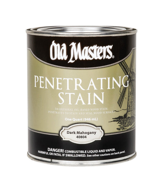 Old Masters Semi-Transparent Dark Mahogany Oil-Based Penetrating Stain 1 qt