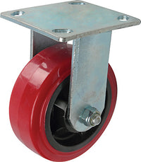 Red Poly Wheel, Rigid Caster, 5-In.