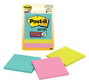 Scotch 3321-Ssmia 3 X 3 Post-It® Super Sticky Notes Assorted Colors (Pack of 6)