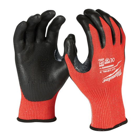Milwaukee  Cut 3  Nitrile Coated/Nylon  Cut Resistant Gloves  Black/Red  XL  1 pair