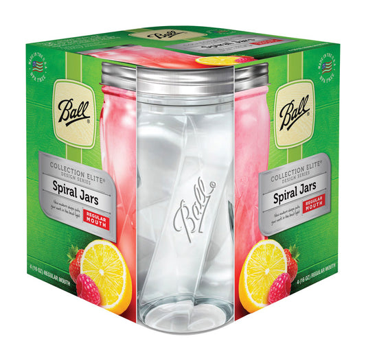 Ball Collection Elite Regular Mouth Canning Jar 1 pt. 4 pk (Pack of 4)
