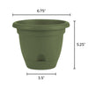 Bloem Lucca 5.3 in. H X 6 in. D Plastic Planter Living Green