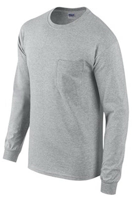 2XL GRY L/S T Shirt (Pack of 2)