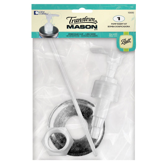 Loew Cornell Transform Mason Regular Mouth Jar Soap Pump (Pack of 3)