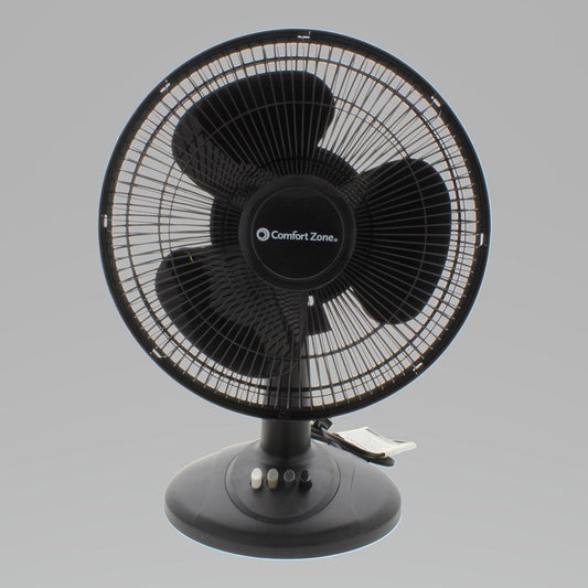 Comfort Zone 12 in. H 3 speed Oscillating Table Fan