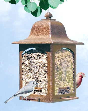 Birdscapes 367 5 Lb Capacity Rustic Brown Lantern Bird Feeder                                                                                         