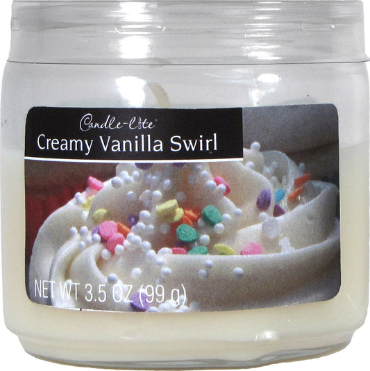 Candle lite 2400570 3.5 Oz Creamy Vanilla Swirl Jar Candle (Pack of 12)