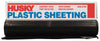 Husky Plastic Sheeting 4 mil T X 12 ft. W X 50 ft. L Polyethylene Black 1