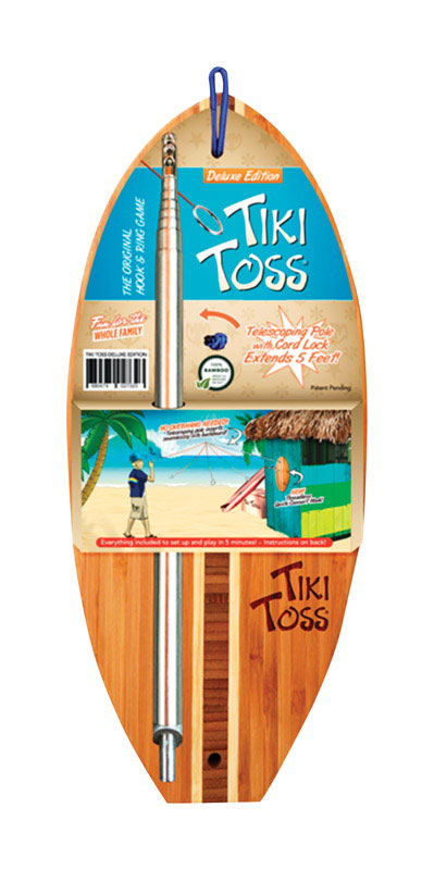 Mellow Militia Tiki Toss Bamboo Beige Surfing Indoor/Outdoor Hook and Ring Game for 9+ Ages