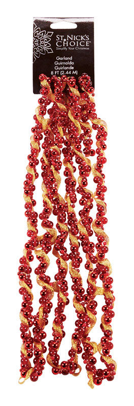 Dyno Muse Bead Bead Garland Red/Gold Plastic 1 pk (Pack of 12)