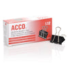 Acco Medium Black/Silver Binder Clips 12 each