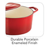 5.5 Qt Enameled Cast-Iron Series 1000 Covered Round Dutch Oven - Gradated Red
