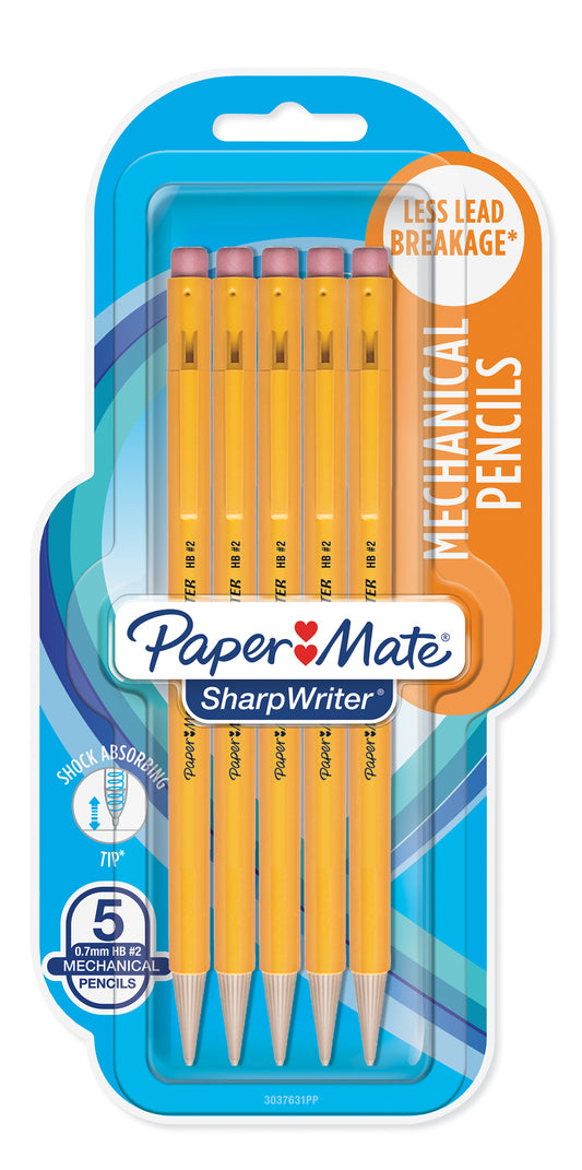 Paper Mate 3037631pp 0.7mm #2 Sharpwriter Mechanical Pencils 5 Count