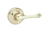 Kwikset  Dorian  Polished Brass  Steel  Passage Lever  3  Right Handed