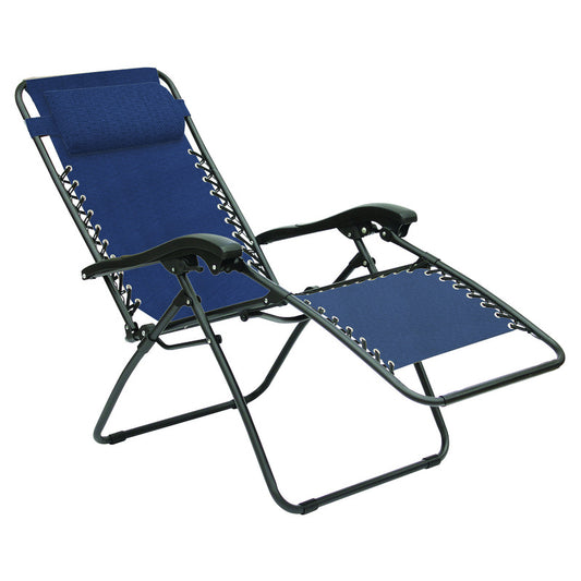 Living Accents 1 person Black Steel Relaxer Chair Navy Blue