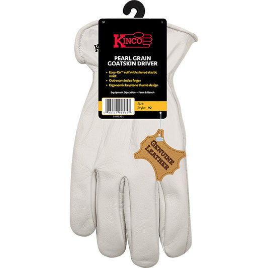 Kinco Men's Indoor/Outdoor Pearl Driver Gloves White L 1 pair