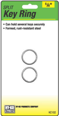 Split Key Ring, 5/8-In., 2-Pk. (Pack of 5)