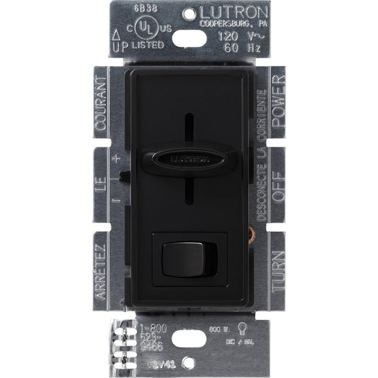 Lutron Skylark Black 600 W Slide Dimmer Switch 1 pk