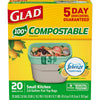 Glad 2.6 gal Lemon Scent Compost Bags Quick Tie 20 pk