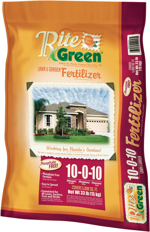 Rite Green Fertilizer 10-0-10 5000 Sq. Ft. Granules Phosphate Free 33 Lb.