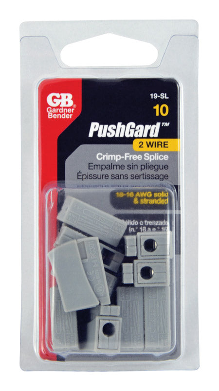 Gardner Bender  PushGard  18-16 Ga. Splice Connector  Gray  10 pk