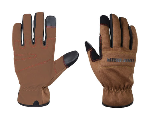 True Grip Men's Indoor/Outdoor Chore Gloves Black/Brown M 1 pair