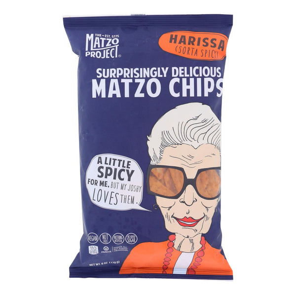 The Matzo Project Llc - Chips de matzá y harissa - Caja de 12 de 6 oz (paquete de 12)