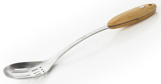 Natural Home Products Wp1 Stainless Steel & Bamboo Slotted Spoon With Enlarged Rivet
