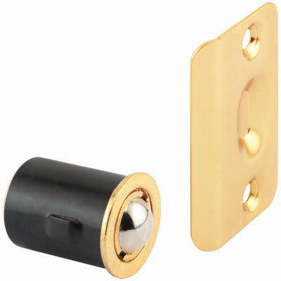 Closet Door Drive-In Ball Catch With Strike, Brass-Plated