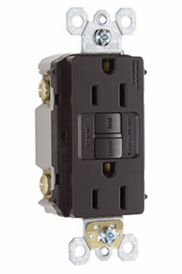 Pass & Seymour  15 amps 125 volt Brown  GFCI Outlet  5-15R  1 pk