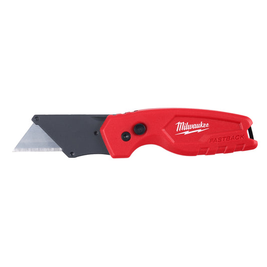 Milwaukee  Fastback  6-1/2 in. Press and Flip  Compact Utility Knife  Red  1 pk