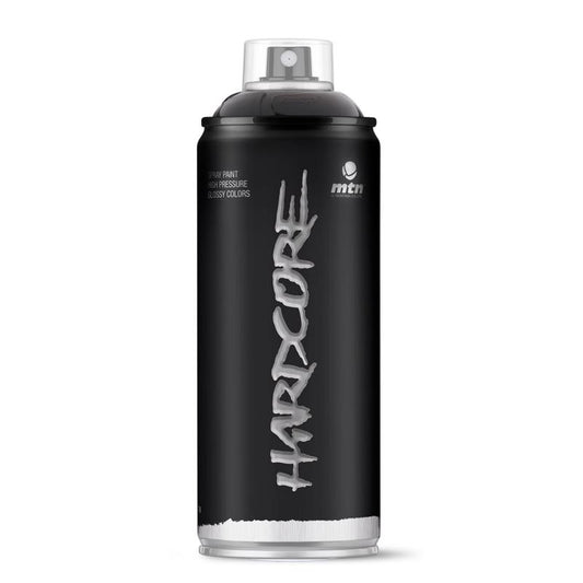 MTN Hardcore Gloss Black Spray Paint 11 oz (Pack of 6).
