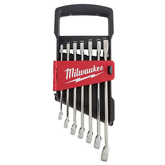Milwaukee  MAX BITE  Assorted   x 12 in. L Metric  Combination  Wrench Set  7 pc.